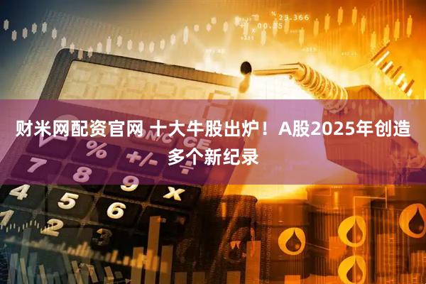 财米网配资官网 十大牛股出炉!A股2025年创造多个新纪录